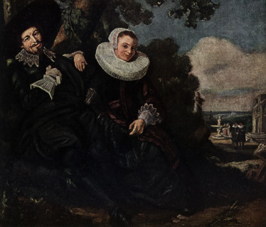 This painting of Franz Hals and his wife was done by Franz Hals (1580?-1666), a member of thr