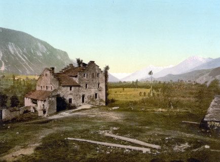 Castle Ruins Near Granges In The Valais In Switzerland / Castle Ruins
