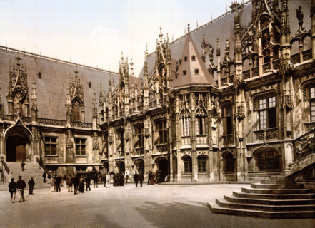 Palace of Justice, Normandy, France, Historical, digitally restored reproduction from an original