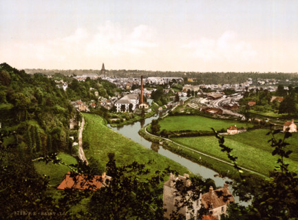 General view, Normandy, France, Historical, digitally restored reproduction from an original from