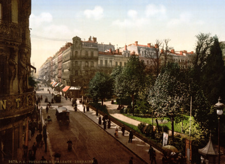 Alsace-Lorraine Road, France, Historical, digitally restored reproduction from an original from the