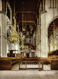 Rotterdam Cathedral, interior, around 1895, historical, digitally restored reproduction from an