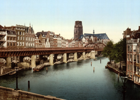 The Kolk in Rotterdam, around 1895, historical, digitally restored reproduction from an original