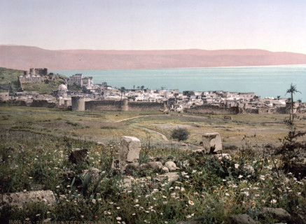 Panoramic view, one of the four holy cities in Judaism, Holy Land, around 1895, Historical,
