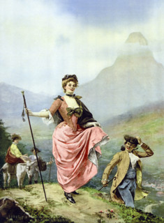 Painting at the entrance to the casino, around 1895, historical, digitally restored reproduction
