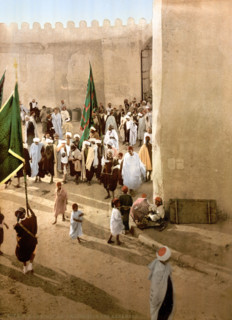 A procession, Tunisia, around 1895, Historical, digitally restored reproduction from an original