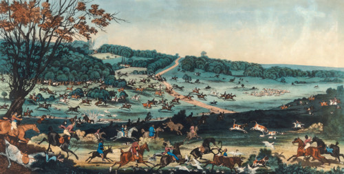 Hunting, Hunting Scene, Easter Monday, A View of Fair Mead Bottom Epping Forest, England, by James