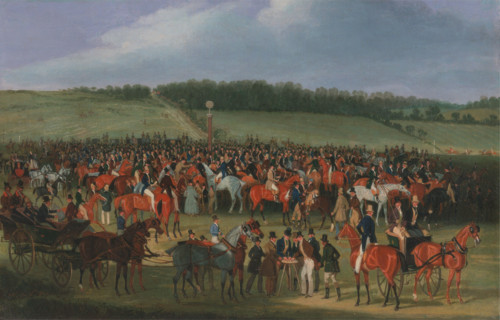 Epsom Races, the betting counter, horse racing, 1834, England, Historical, digitally restored