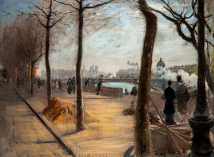 Giuseppe De Nittis 1846-1884 “Along the Seine” 1876