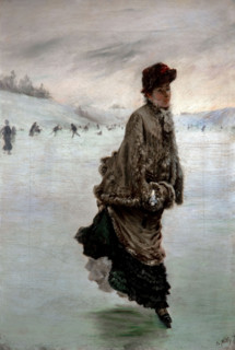 Giuseppe De Nittis 1846-1884 ”The Skater” 1875, 56 x38 cm oil on canvas.