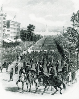 The 1903 caption reads: ""Grand Review at Washington May 24 and 25, 1965."" On May 23 and 24, 1865,