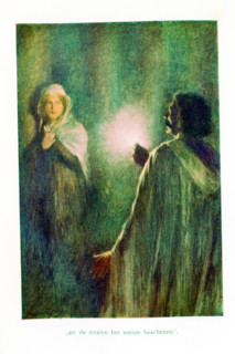 The caption for this illustration reads: and the rays the girl shone. King Michael of Leyden had a