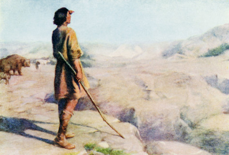 The caption for this illustration reads: Mount Shar where Milosh, the shepherd with his flock dwelt