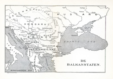 This map shows the Balkan States in 1921. The map appeared in a Danish book, thus the names of the