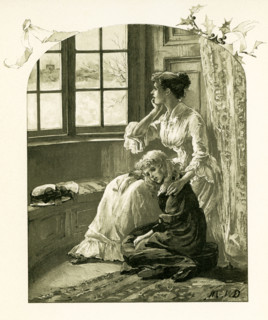 This illustration of a mother with a young girl, most likely her daughter, accompanied Phillips