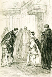 The caption on this illustration that dates to around 1865 reads"" Edward entered into the presence