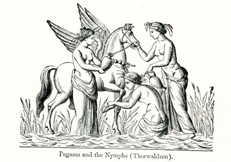 According to Greek mythology, the hero Bellerophon, with the aid of the winged horse Pegasus, slew