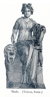 This illustration dates to 1898 and shows a statue of Thalia in the Vatican Museum. Erato was