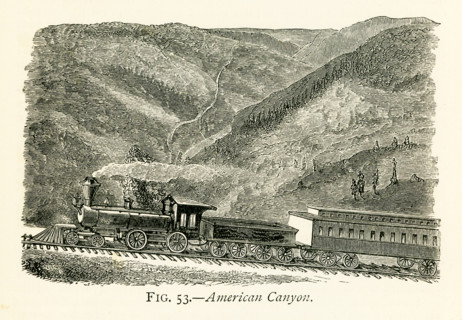 This illustration dates to the 1870s and shows American Canyon. The Sierra Nevada, as the name