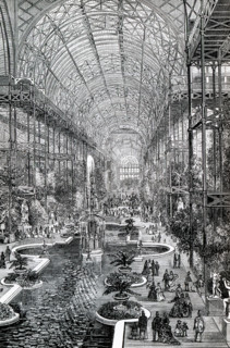 This illustration dates to the 1870s and shows the Crystal Palace at Sydenham Hill, a wealthy