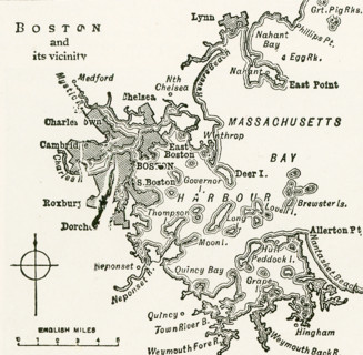 This map dates to 1922 and shows Boston and its vicinity at the time.