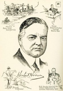 This illustration shows the 31st president of the United States, Herbert Hoover, who served from