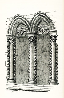 This  illustration of a window in Oakham Castle is from John Ruskin's essay ""the Seven Lamps of