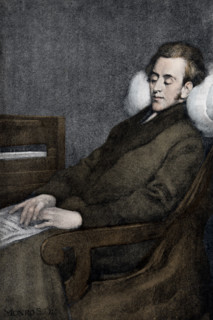 This illustration shows Frederic Francois Chopin  (1810 -1849) was a Polish composer and virtuoso