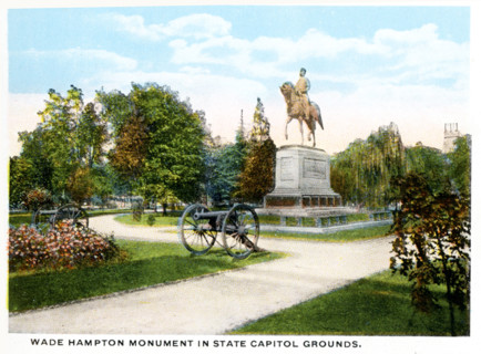 Columbia South Carolina 1918: Wade Hampton Monument in State Capitol Grounds.