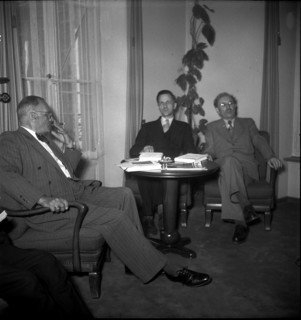German politicians informing about situation in Germany, 1948.