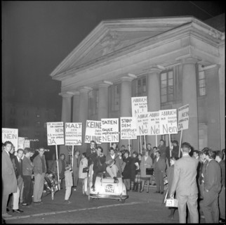 Protest against demolition of covered market; 1960.