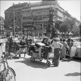 Baggage cart at Swissair terminal at Zurich main station 19.