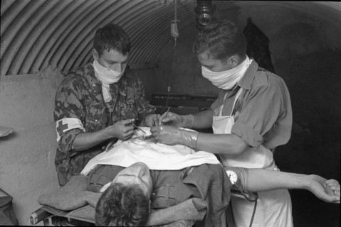 Emergency treatment of wounded, Payerne 1967