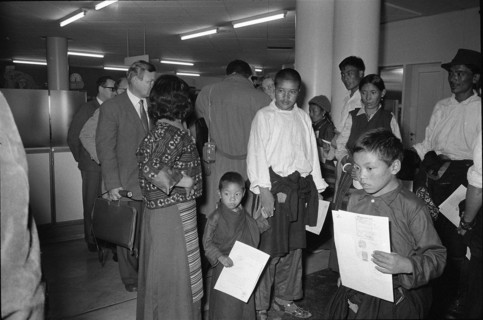 Arrival of the first Tibetan refugees in Switzerland, Kloten 1961.