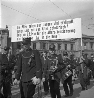 Brass band at May Day rallies, Zurich 1941.