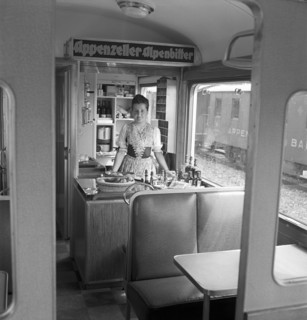 Interior of a passenger train.