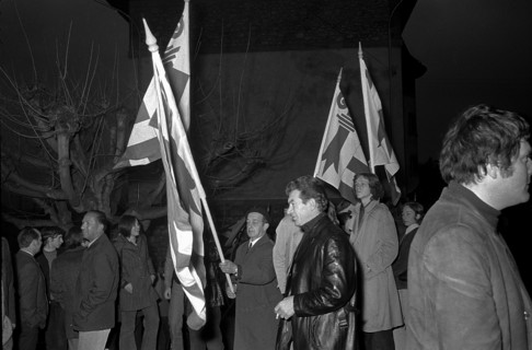 Protesters at Beliers demonstration in Reconvilier, 1972.
