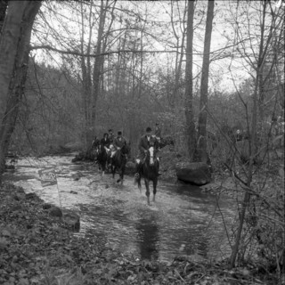 Fox hunting; foxhunting, Switzerland 1959.