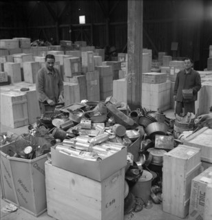 Warehouse of the Swiss donation organization, 1945.