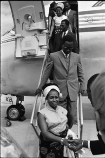 General Mobutu: arrival at the Geneva airport, 1968.