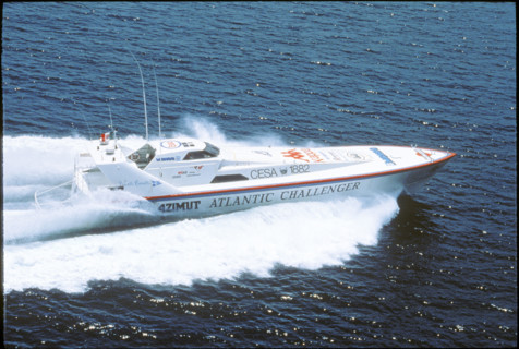 High tech boat Atlantic Challenger 1988.