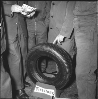 Demonstration of Winter Tyre with Spikes.