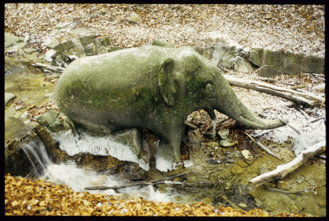 Stone elephant in Elephant stream, Witikon.
