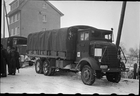 Truck of the International Red Cross in Geneva, 1944.
