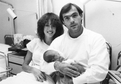 Ruedi Elsener with his wife Jenny Lee and daughter Nina, 1980.