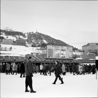 People at betting offices in St. Moritz 1969.
