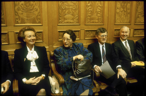 Monika Weber and Kaspar Villiger at election of the Bundesrat 1989.