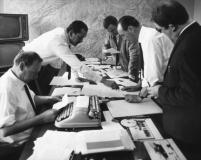 Blick editorial office: Speich, Honegger, Balsiger, Wöhrle, 1968