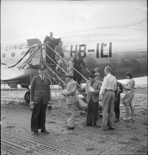 New Swissair DC4 in Basel-Mulhouse 1947