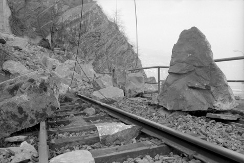 Rock slip near Lopper tunnel 1973